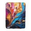 Gilded Fluid Swirl Sherpa Fleece Blanket – Fluid Pour Art