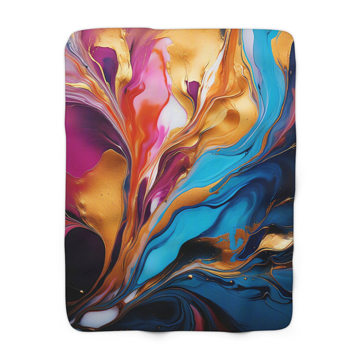 Gilded Fluid Swirl Sherpa Fleece Blanket – Fluid Pour Art