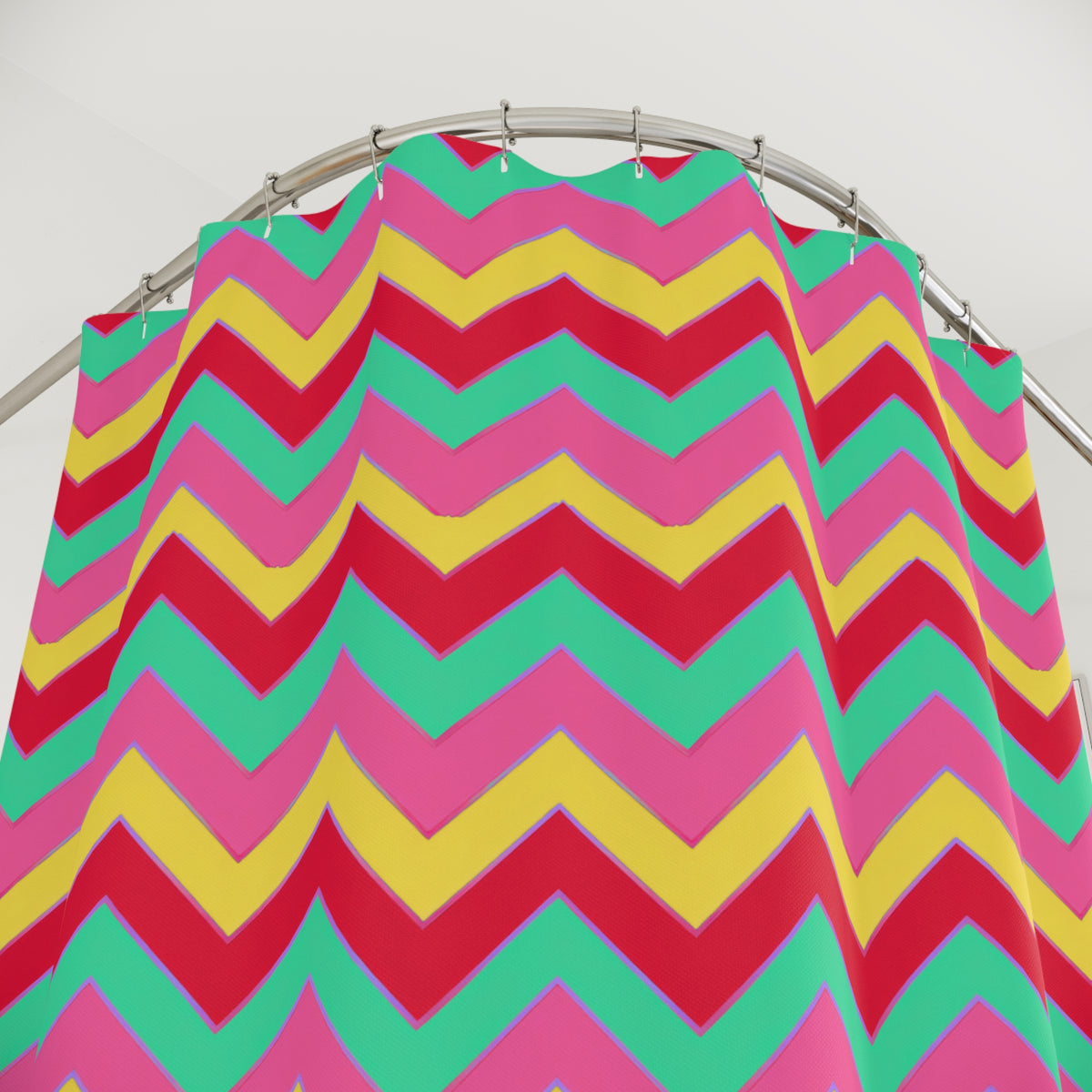 Jewel Chevron Bands Shower Curtain – Candy Christmas