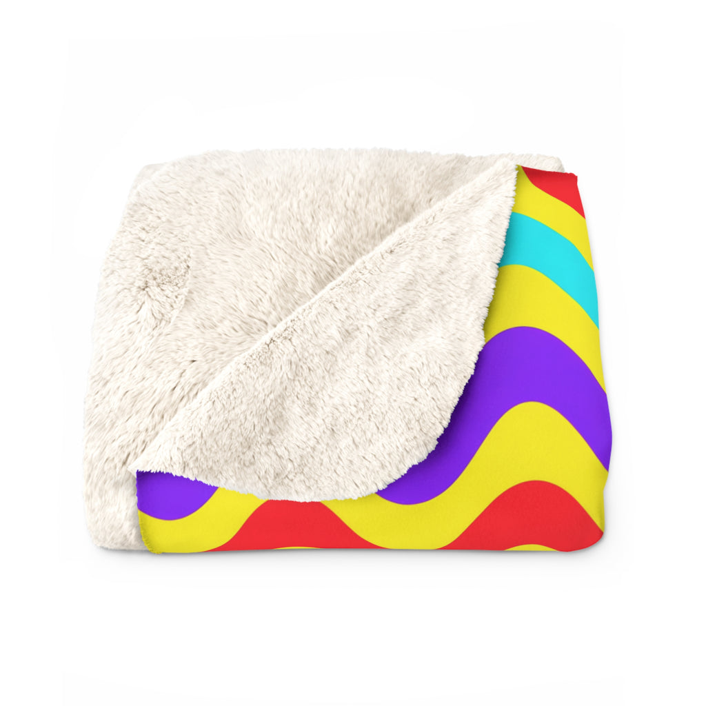 Big Ripple Chevrons Sherpa Fleece Blanket – Op-Art Chevron Pattern