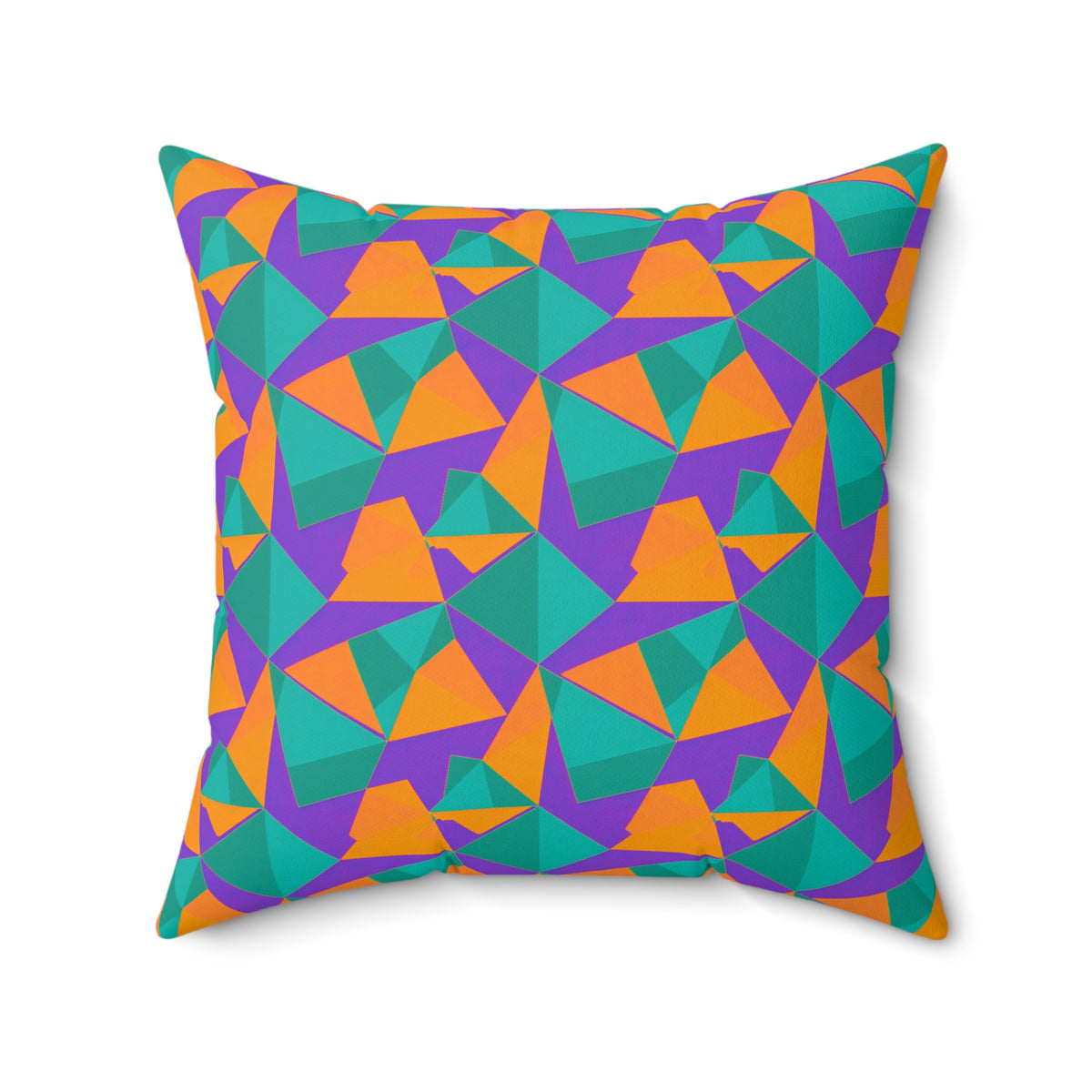 Faceted Gold Panels Faux Suede Cushion – Peacock Jewel