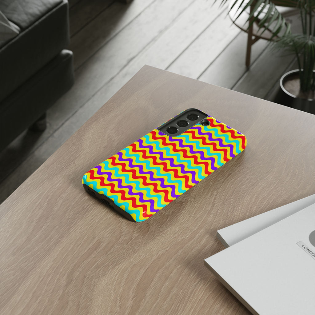 Big Ripple Chevrons Tough Phone Case – Op-Art Chevron Pattern