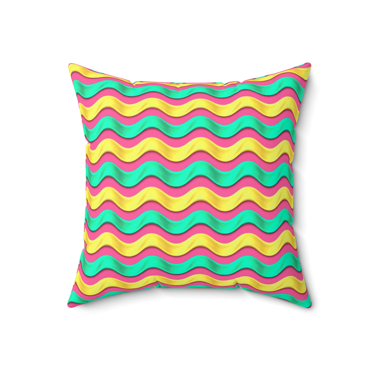 Satin Wave Bands Faux Suede Cushion – Candy Christmas