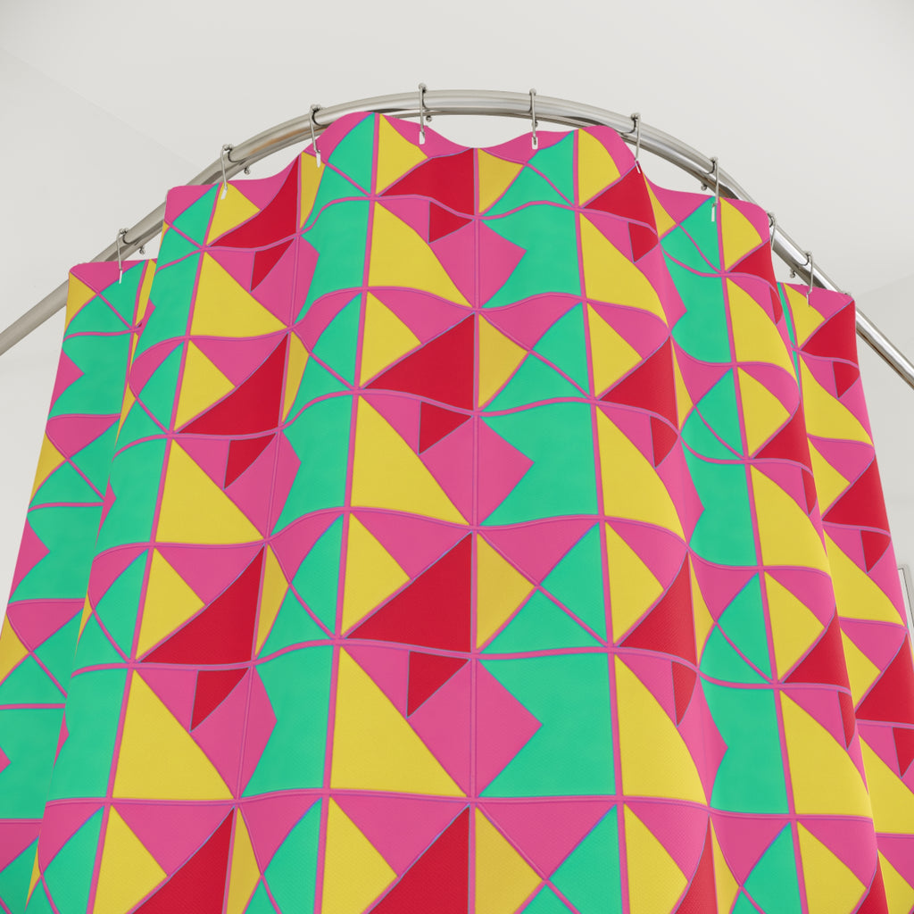 Jewel Block Quilt Shower Curtain – Candy Christmas