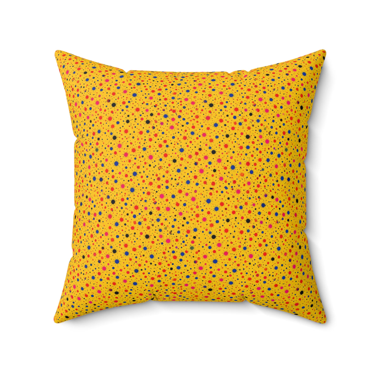 Confetti Spatter Faux Suede Cushion – Paint Splatter Pattern