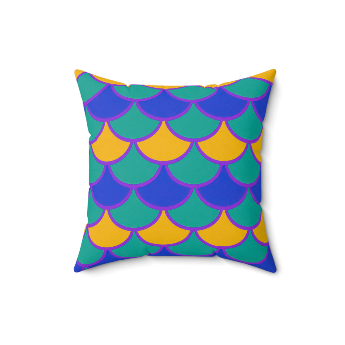 Big Jewel Scales II Faux Suede Cushion – Peacock Jewel