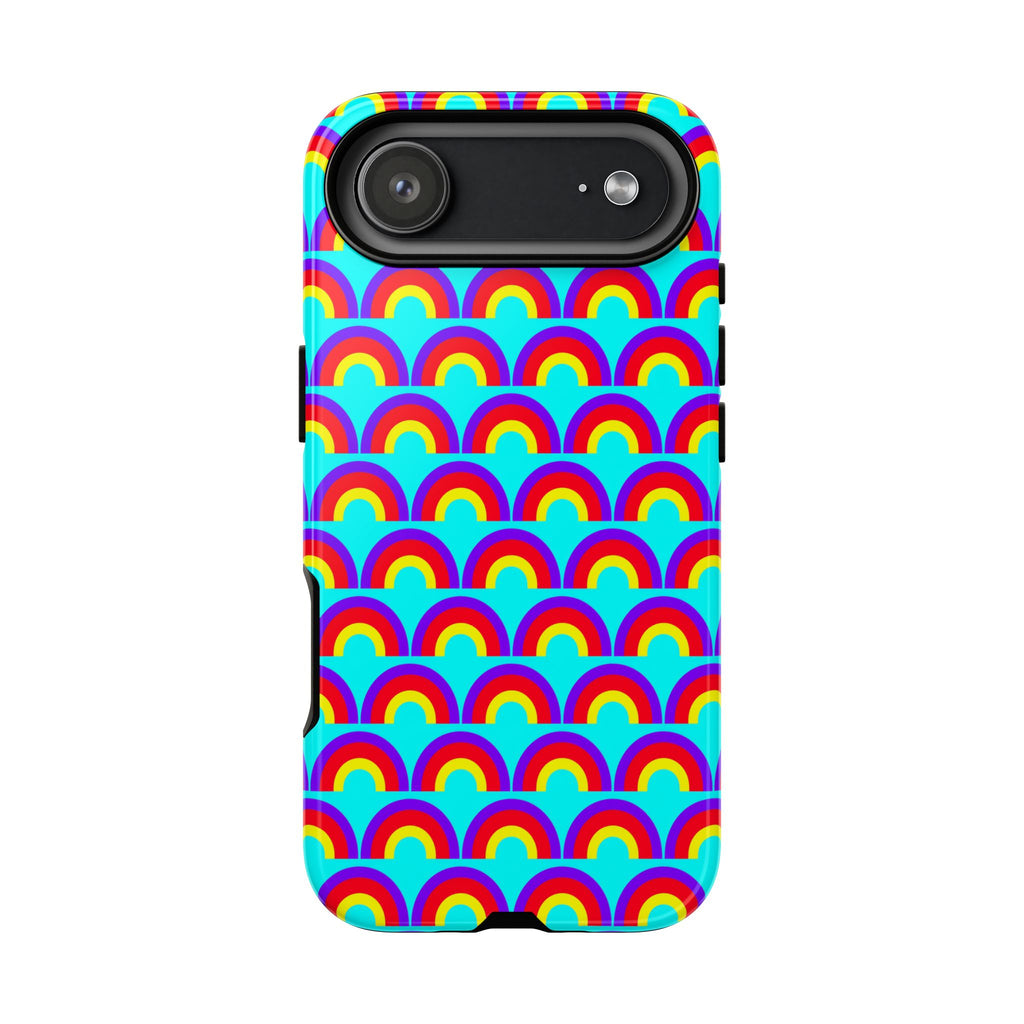 Chromatic Scallop Ripple Tough Phone Case – Op-Art Scallops Pattern