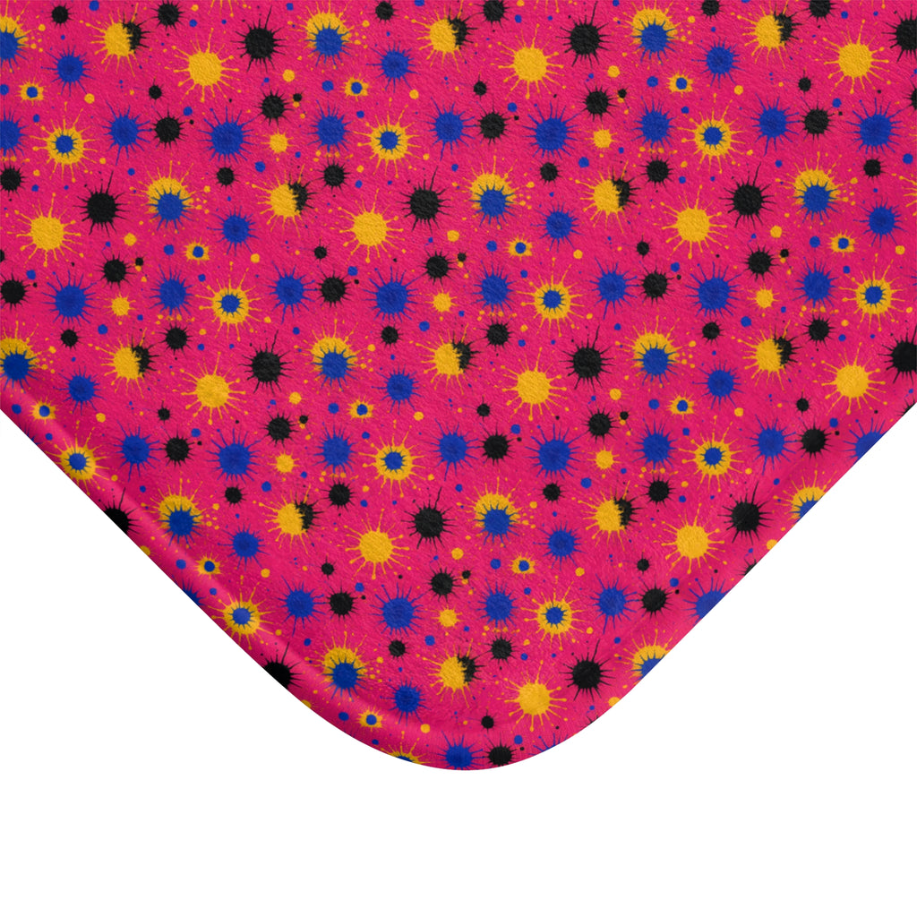 Pink Ground Splash Bath Mat – Ink Splash Pattern