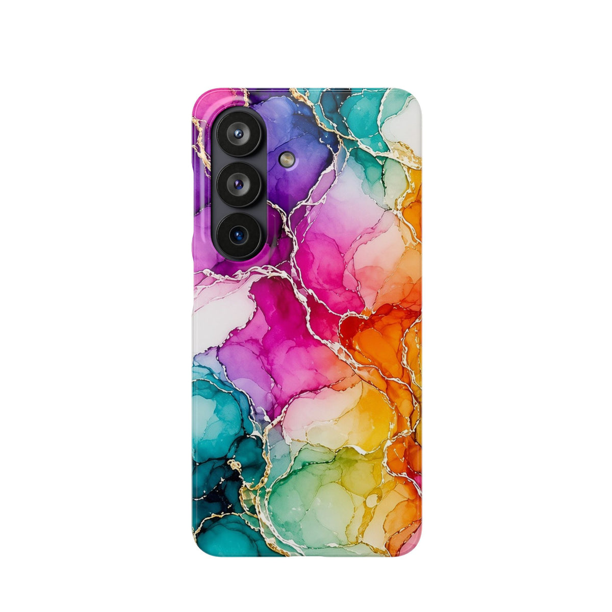 Rainbow Alcohol Ink Bloom Slim Phone Case