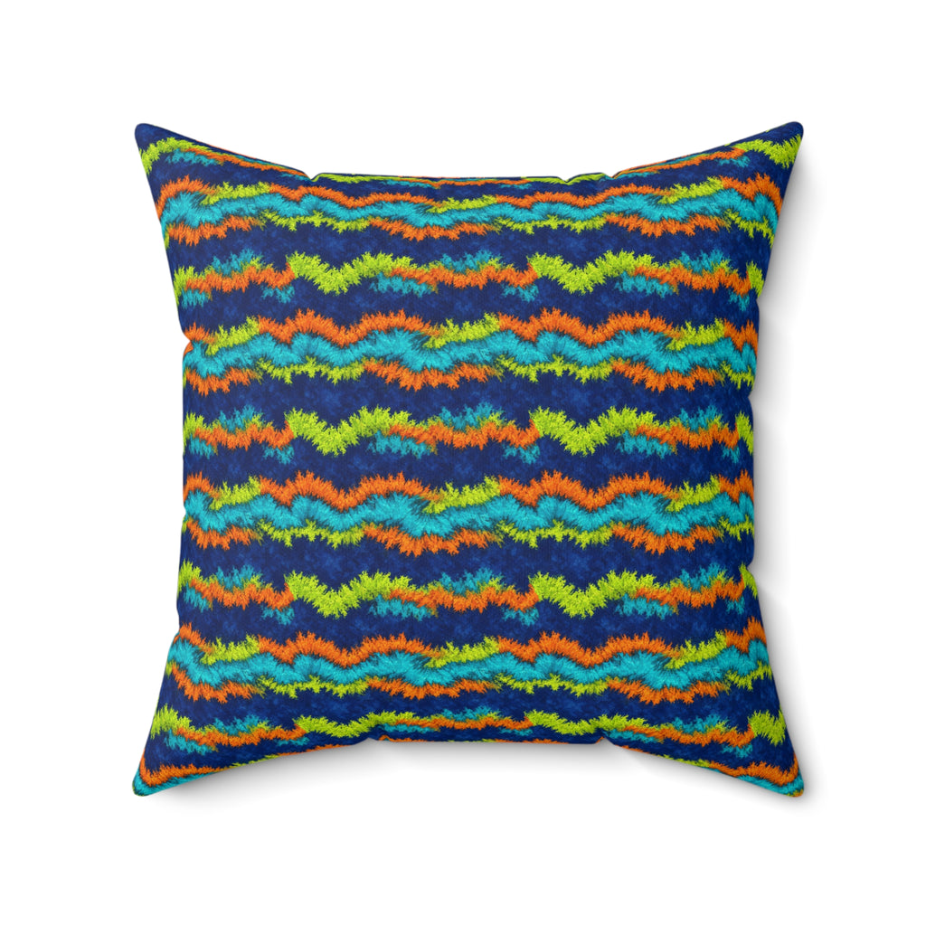 Crinkle Fold Bands Faux Suede Cushion – Tie-Dye Pattern