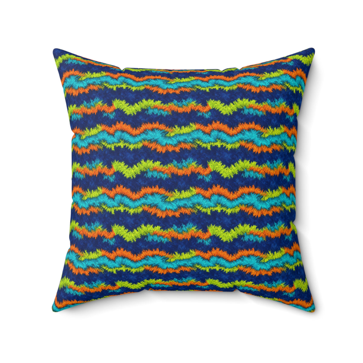 Crinkle Fold Bands Faux Suede Cushion – Tie-Dye Pattern