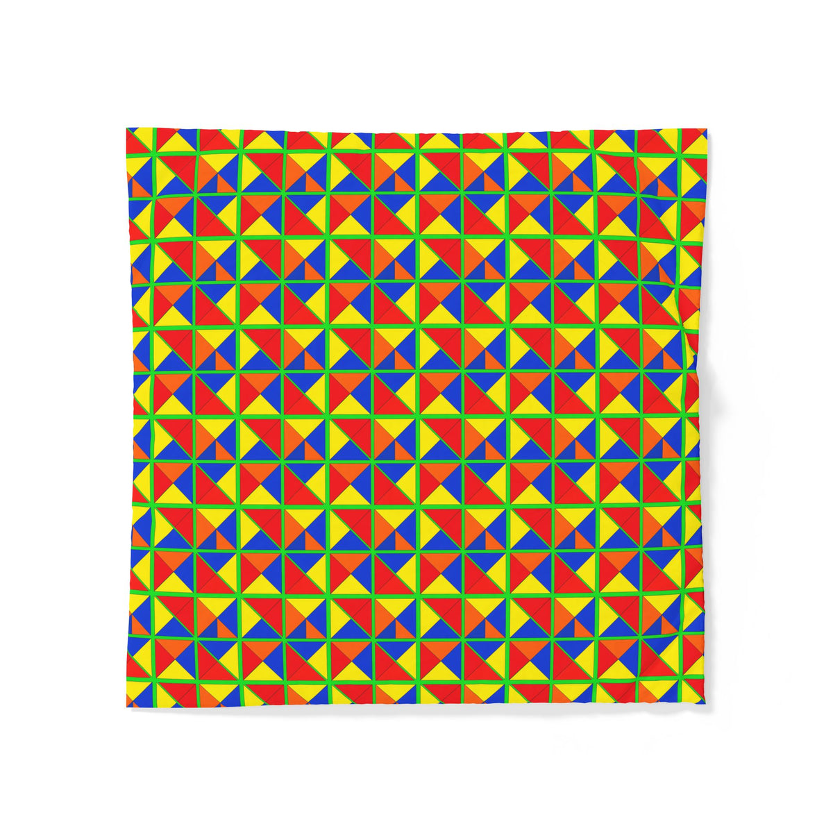 Split Square Fiesta Cotton Duvet Cover – Cubist Geometric Pattern