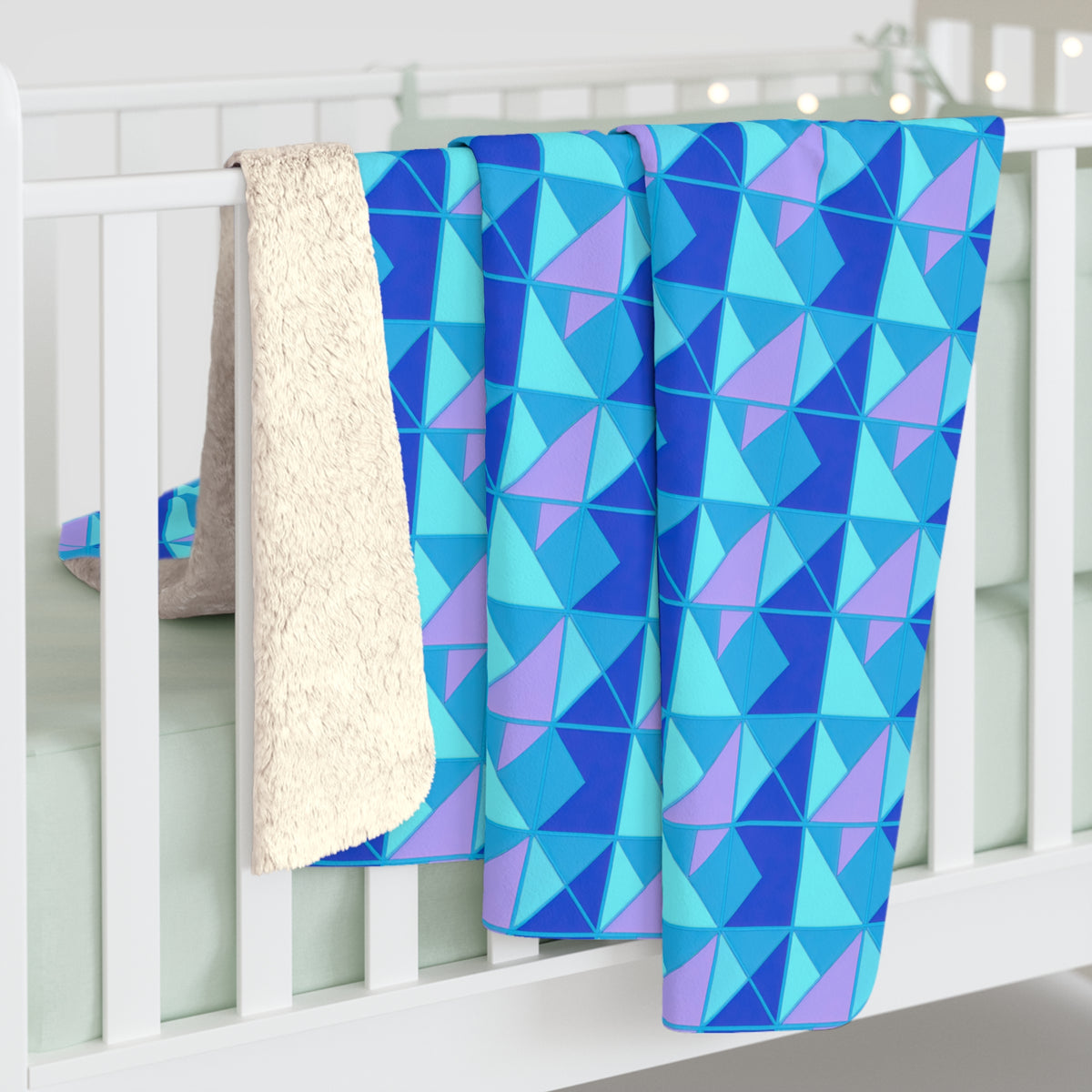 Jewel Block Quilt Sherpa Fleece Blanket – Ice Jewel