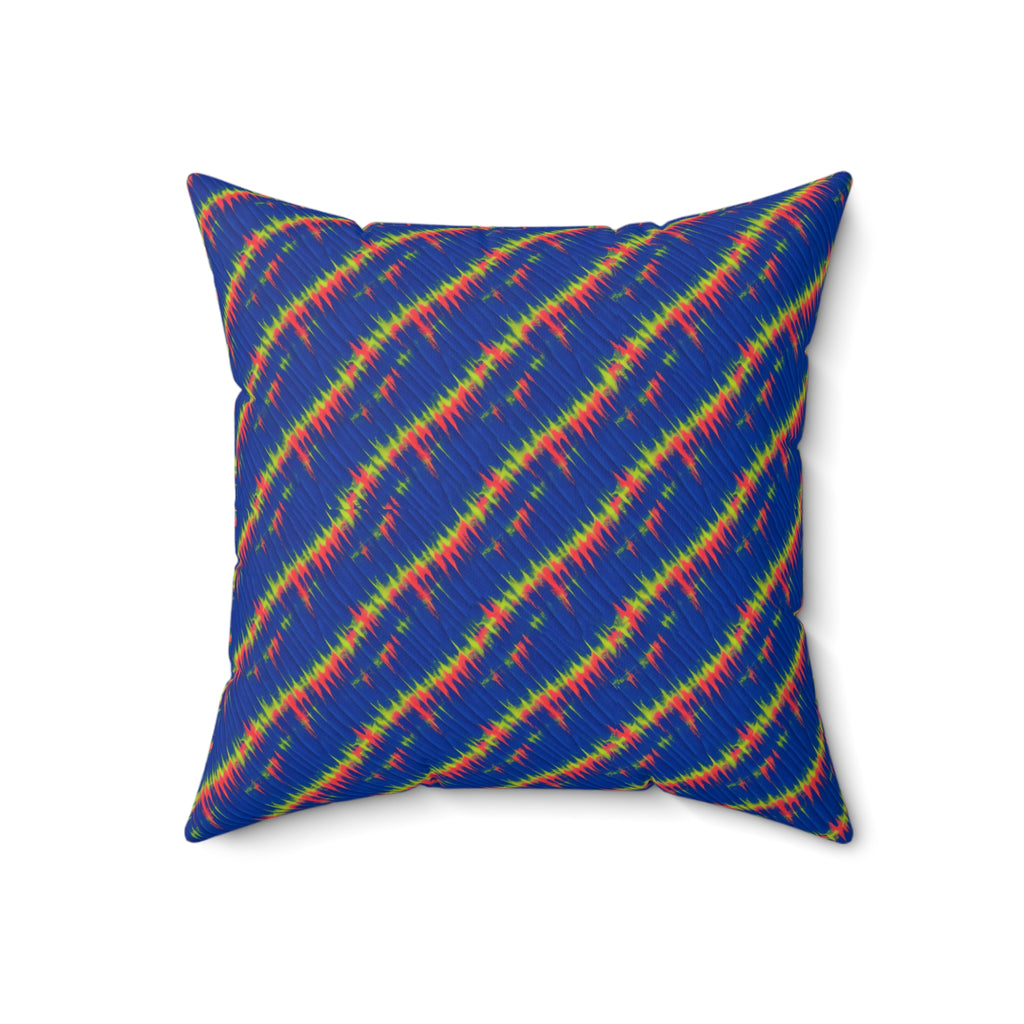 Diagonal Wrap Dye Faux Suede Cushion – Shibori Dye Pattern