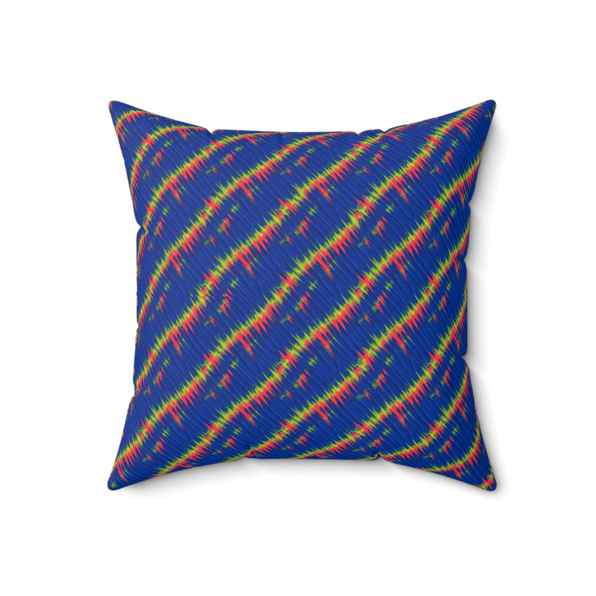 Diagonal Wrap Dye Faux Suede Cushion – Shibori Dye Pattern