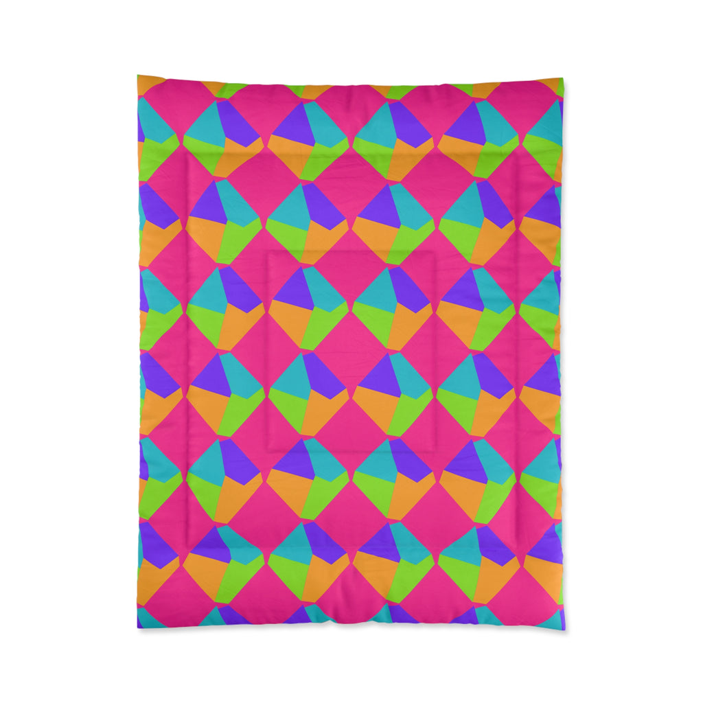 Grand Fractured Rhombus Comforter – Tropical Punch