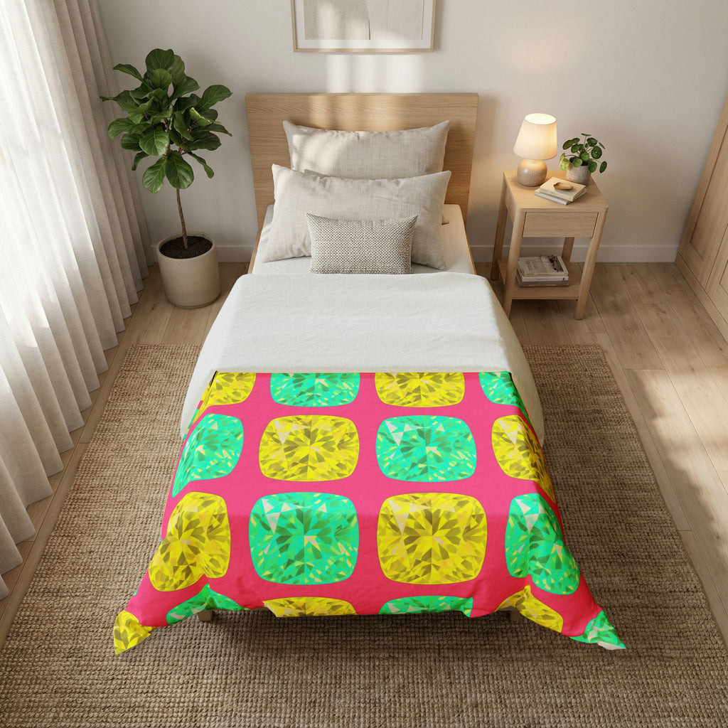 Giant Cut Gem Grid Cotton Duvet Cover – Candy Christmas