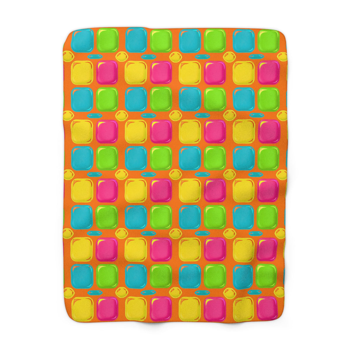 Giant Puffy Glass Cushions Sherpa Fleece Blanket – Hot Citrus Festive