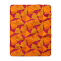 Faceted Gold Panels Sherpa Fleece Blanket – Cranberry Spice