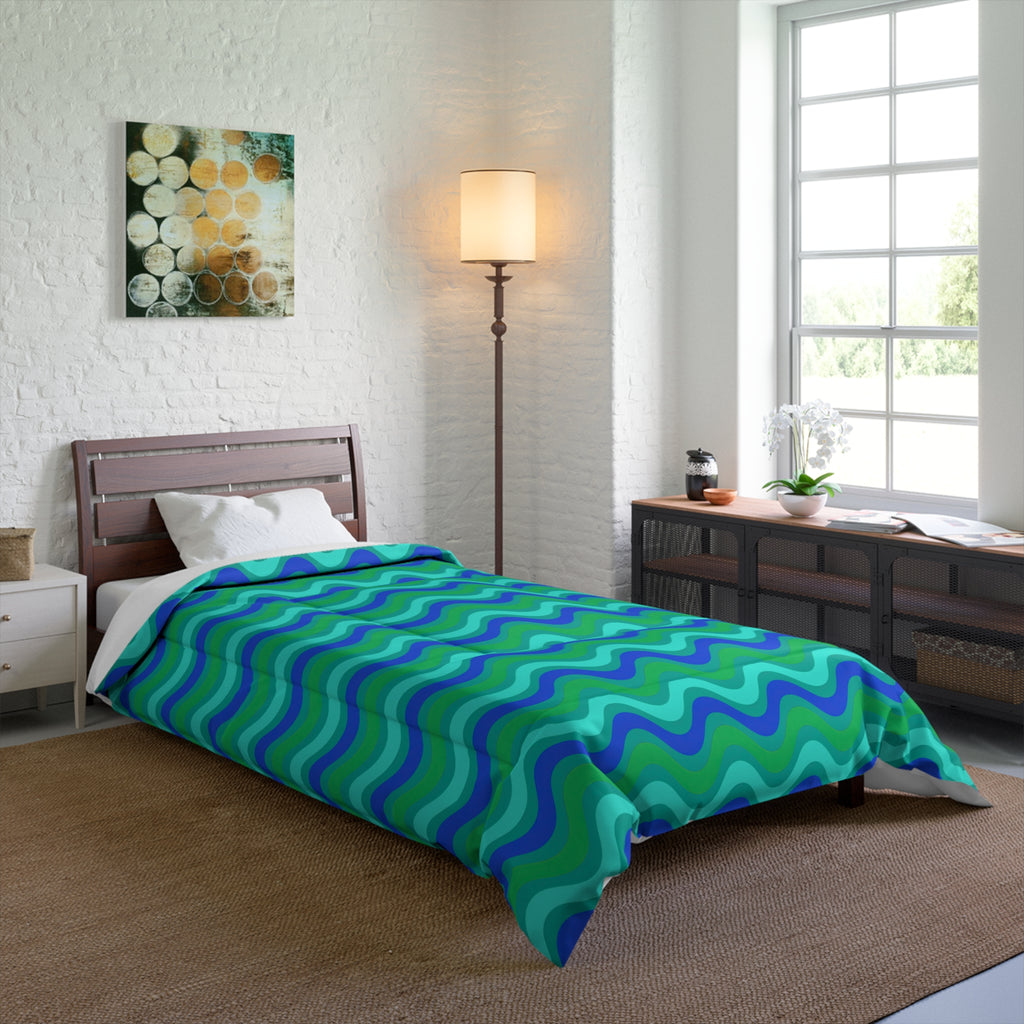 Wide Wave Interference Comforter – Ocean Jewel