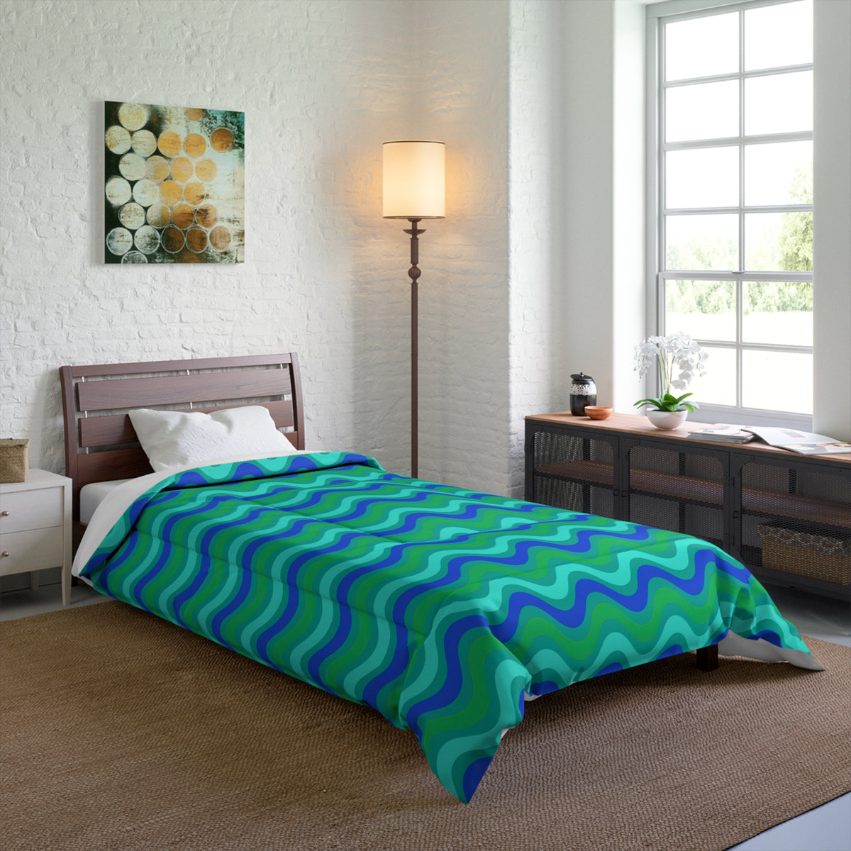 Wide Wave Interference Comforter – Ocean Jewel