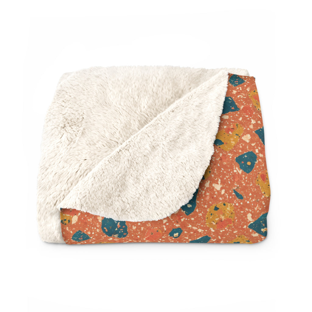 Two-Scale Chips Sherpa Fleece Blanket – Abstract Chip Pattern Pattern