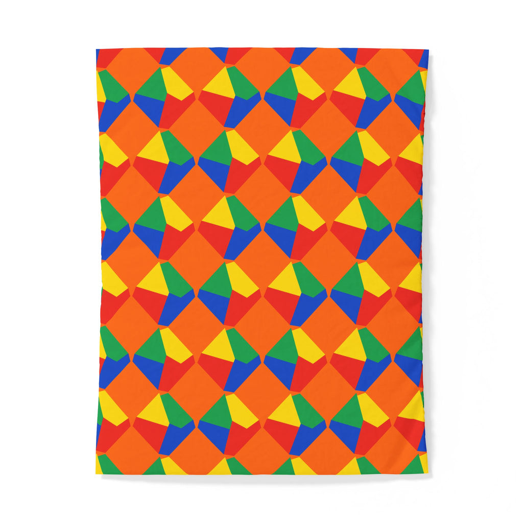 Grand Fractured Rhombus Cotton Duvet Cover – Cubist Geometric Pattern