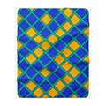 Harlequin Gold Grid Sherpa Fleece Blanket – Peacock Jewel