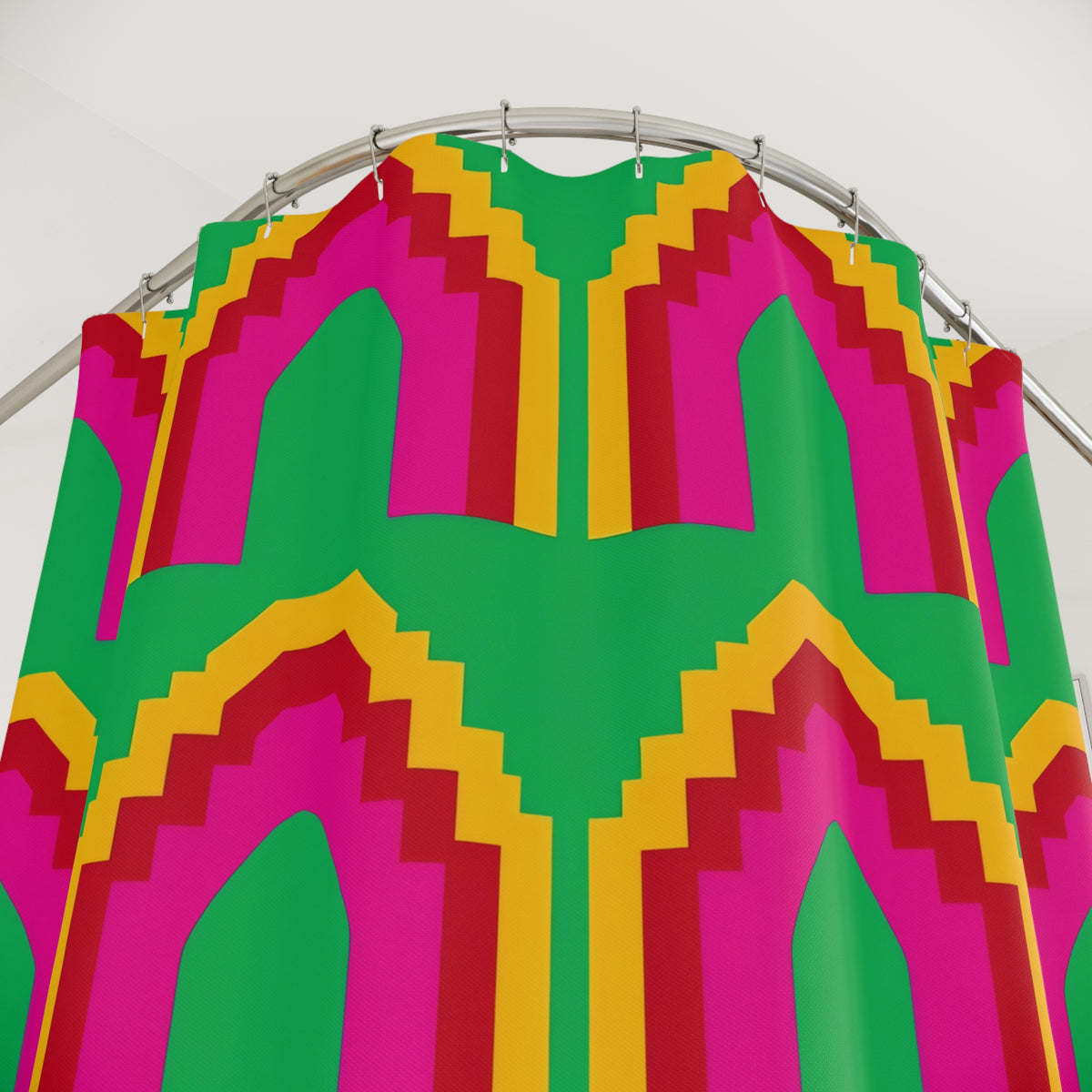 Grand Stepped Arches Shower Curtain – Art-Deco Arches Pattern