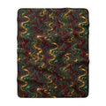 Jewel Metal Swirl Sherpa Fleece Blanket – Iridescent Fluid Pattern