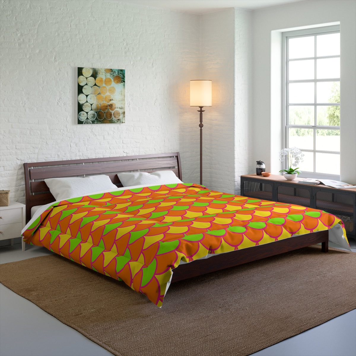 Big Jewel Scales II Comforter – Hot Citrus Festive
