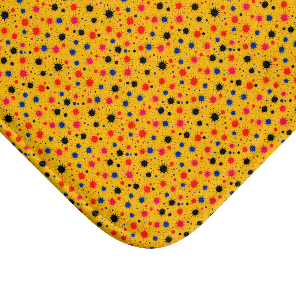 Saffron Splat Storm Bath Mat – Ink Splash Pattern