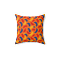 Sweeping Arcs Faux Suede Cushion – Expressionist Brushstroke Abstract Pattern