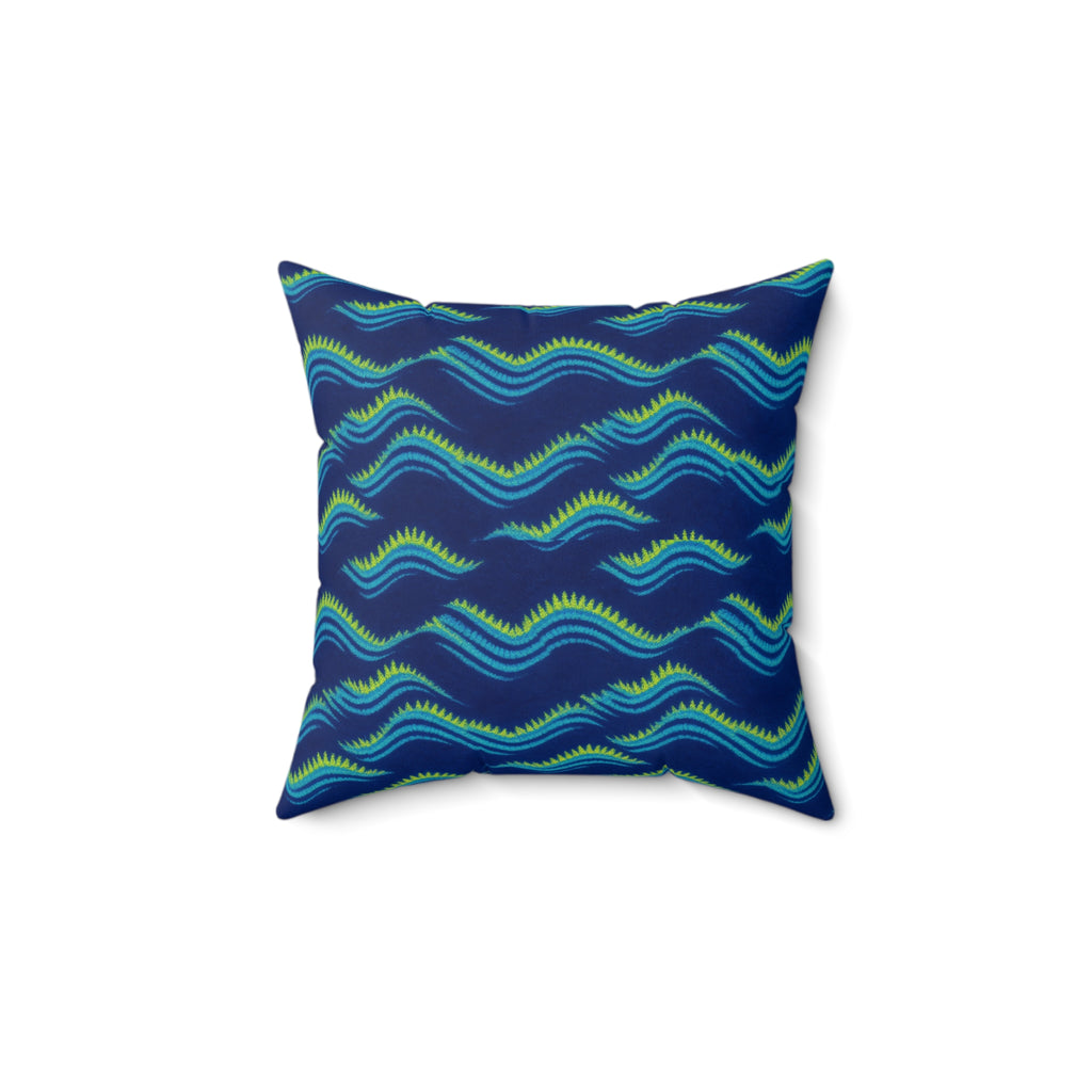 Pleat Wave Dye Faux Suede Cushion – Shibori Dye Pattern