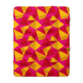 Faceted Gold Panels Sherpa Fleece Blanket – Faceted Gem Geometric Pattern