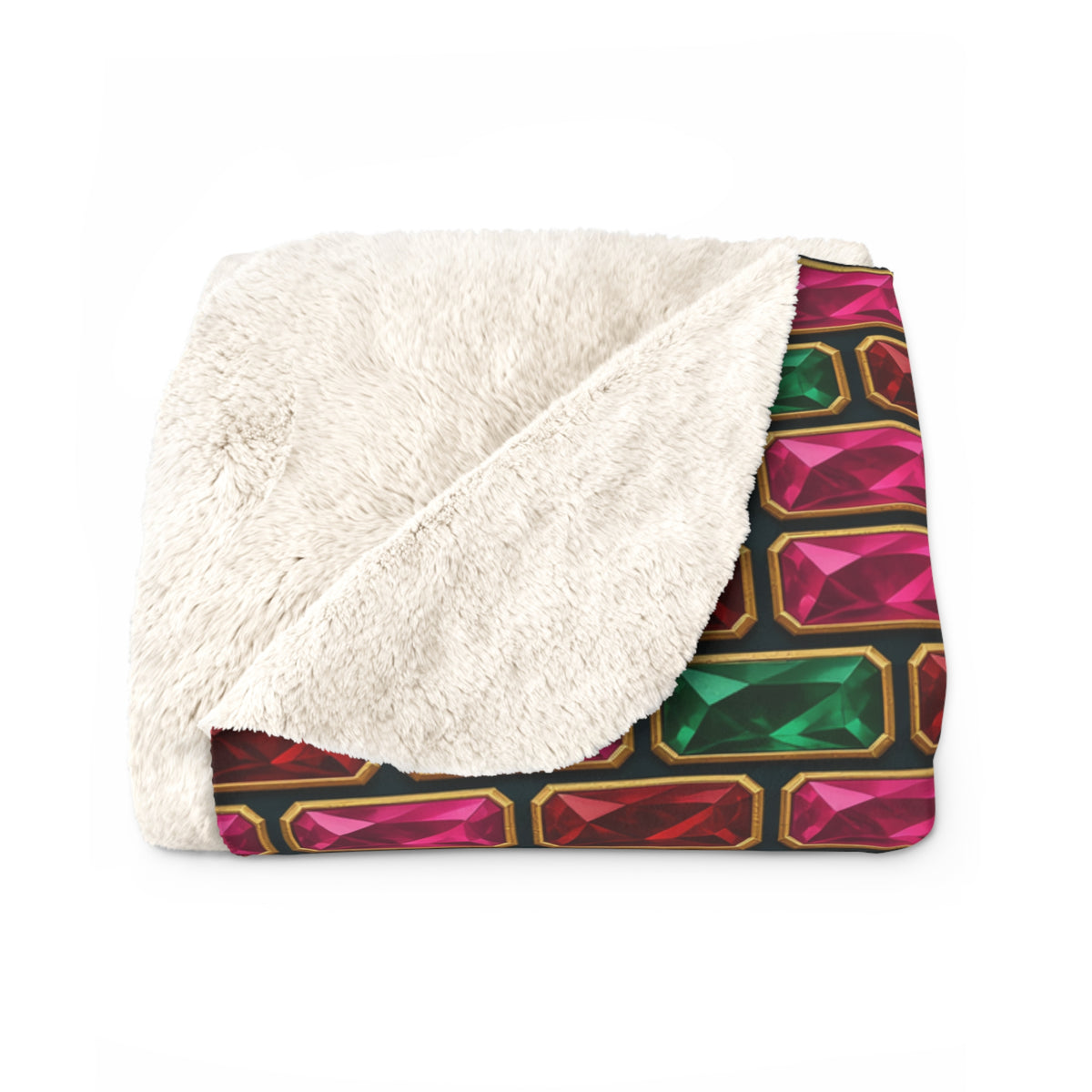Stacked Gem Bars Sherpa Fleece Blanket – Geometric Pattern
