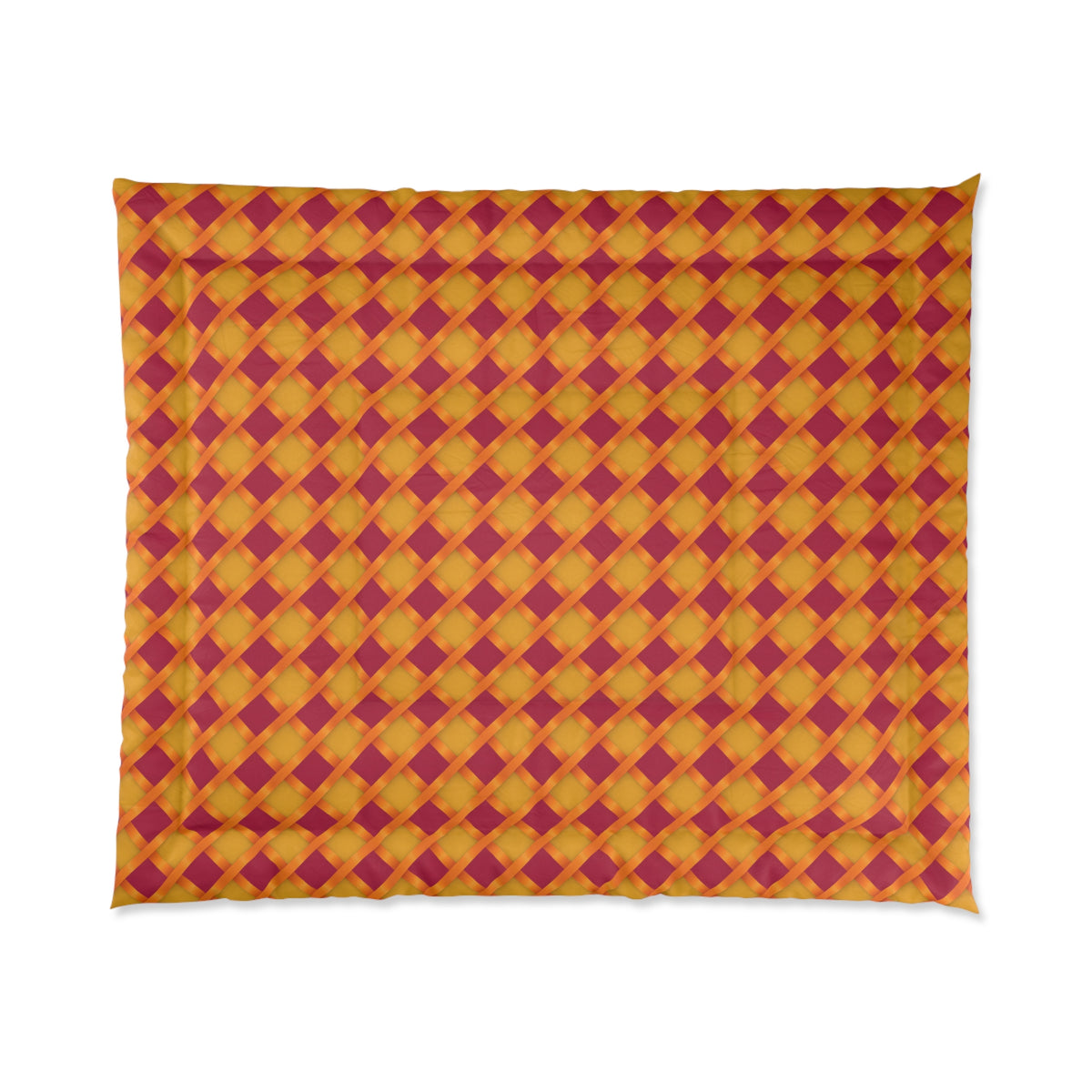 Broad Gold Diamond Trellis Comforter – Cranberry Spice