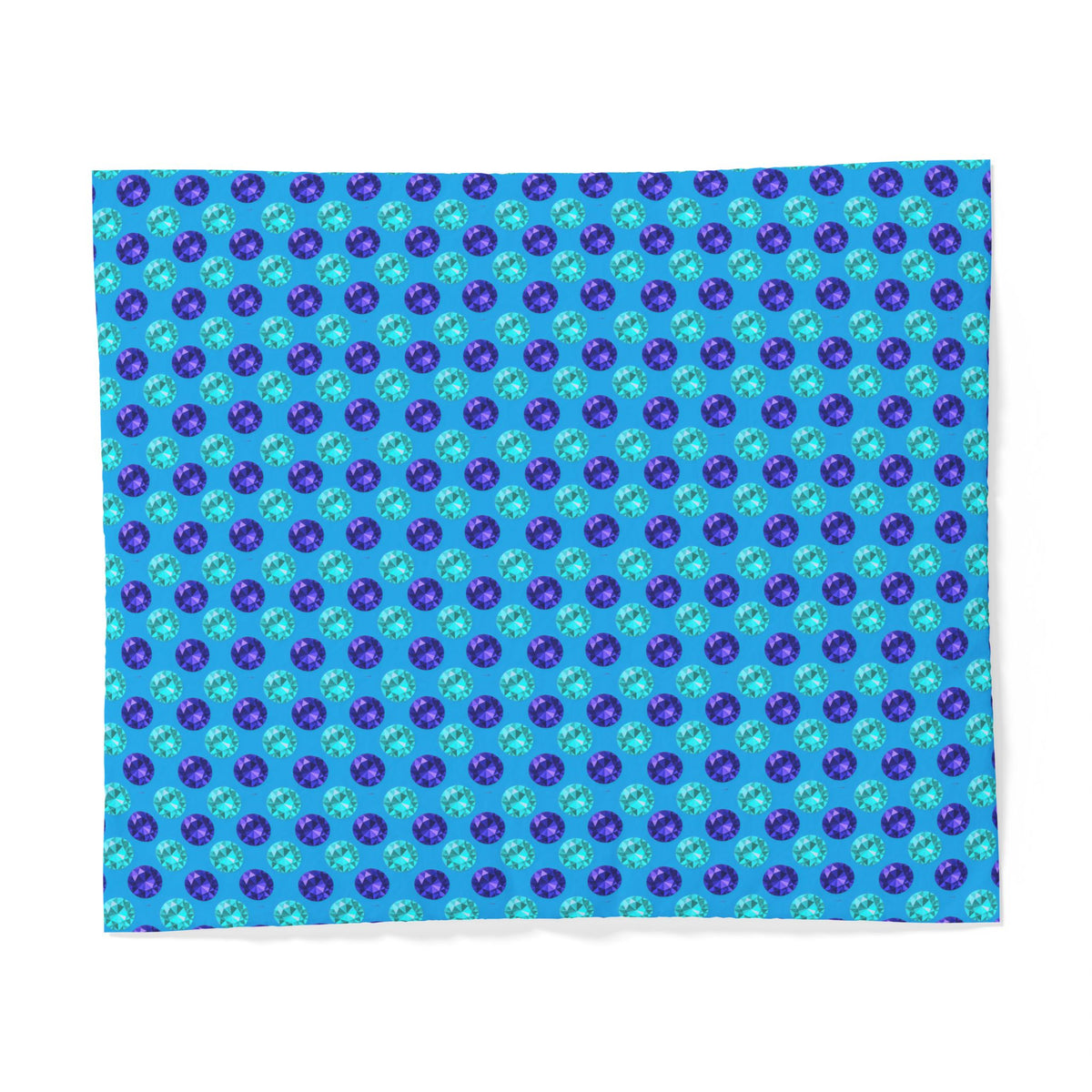 Half-Drop Gem Grid Cotton Duvet Cover – Ice Jewel