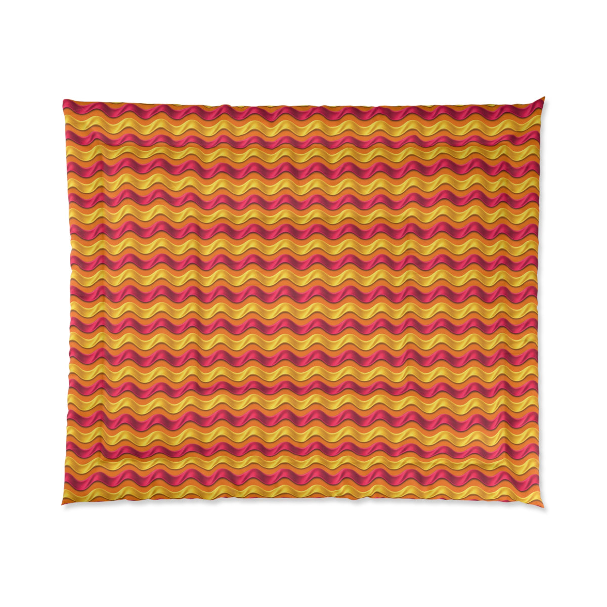 Satin Wave Bands Comforter – Cranberry Spice