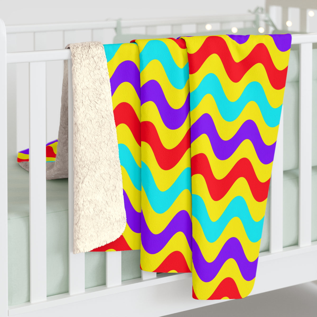 Big Ripple Chevrons Sherpa Fleece Blanket – Op-Art Chevron Pattern
