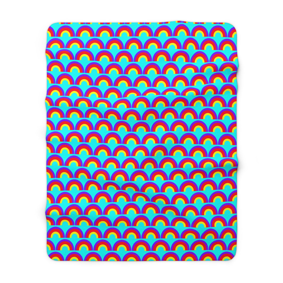 Chromatic Scallop Ripple Sherpa Fleece Blanket – Op-Art Scallops Pattern