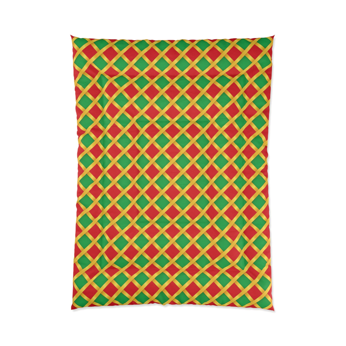 Broad Gold Diamond Trellis Comforter – Ribbon Lattice Pattern