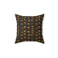 Gold Droplet Scatter Faux Suede Cushion – Liquid Chrome Pattern