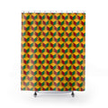 Giant Faceted Cubes II Shower Curtain – Isometric Op-Art Pattern