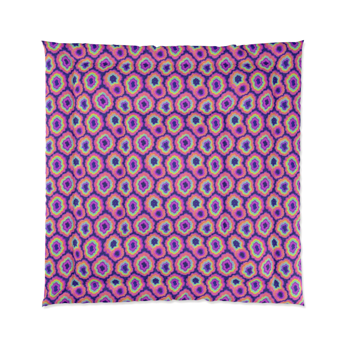 Agate Geode Halo Comforter – Holographic-Look Fluid Art Pattern