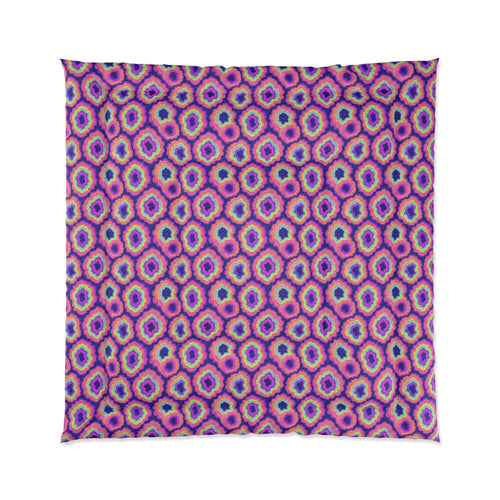 Agate Geode Halo Comforter – Holographic-Look Fluid Art Pattern