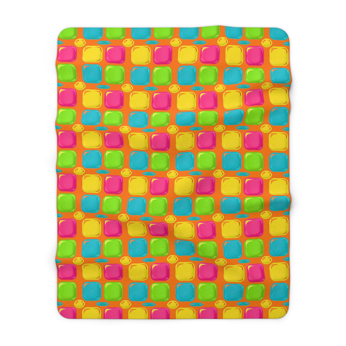 Giant Puffy Glass Cushions Sherpa Fleece Blanket – Hot Citrus Festive