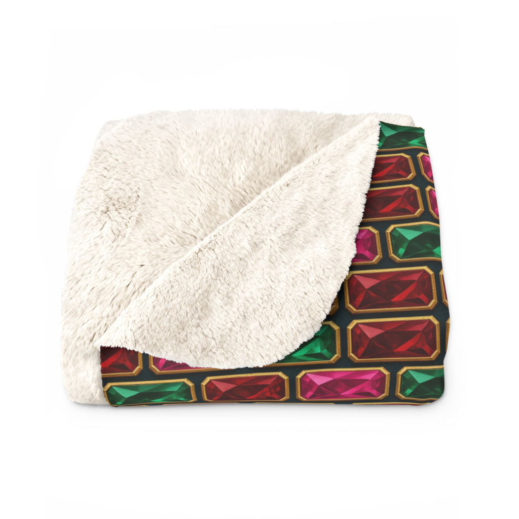 Stacked Gem Bars Sherpa Fleece Blanket – Geometric Pattern