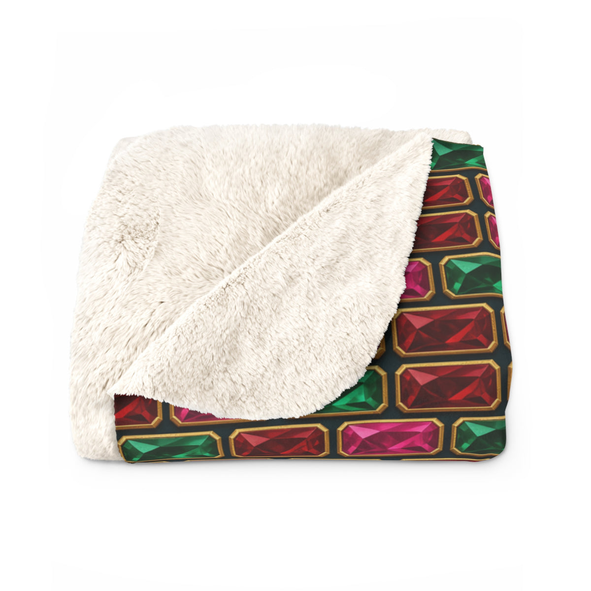 Stacked Gem Bars Sherpa Fleece Blanket – Geometric Pattern