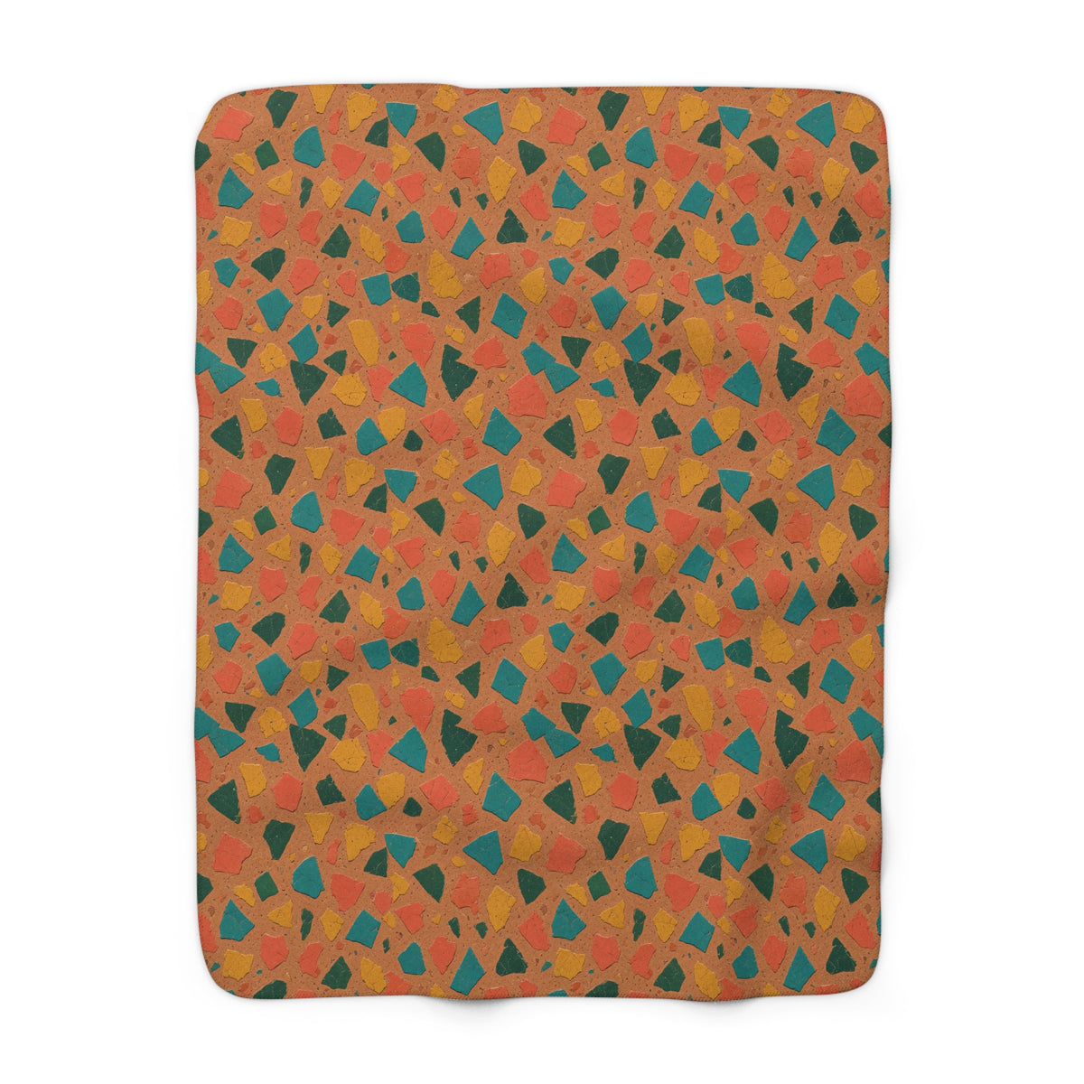 Shattered Tile Shards Sherpa Fleece Blanket – Abstract Chip Pattern Pattern